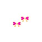 18k Gold Princess Bow Newborn Earrings