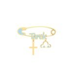 18k Gold Pure Boy Joy Newborn Safety Pin