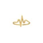 18K Gold Heartbeat Wire Ring