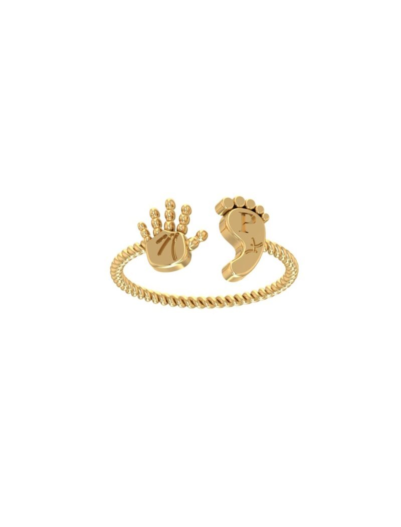 18k Gold New Mom Ring