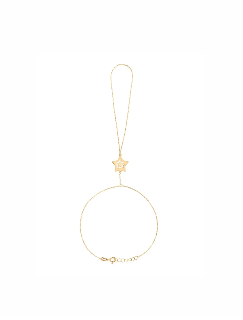 18K Gold Uno Star Hand Chain