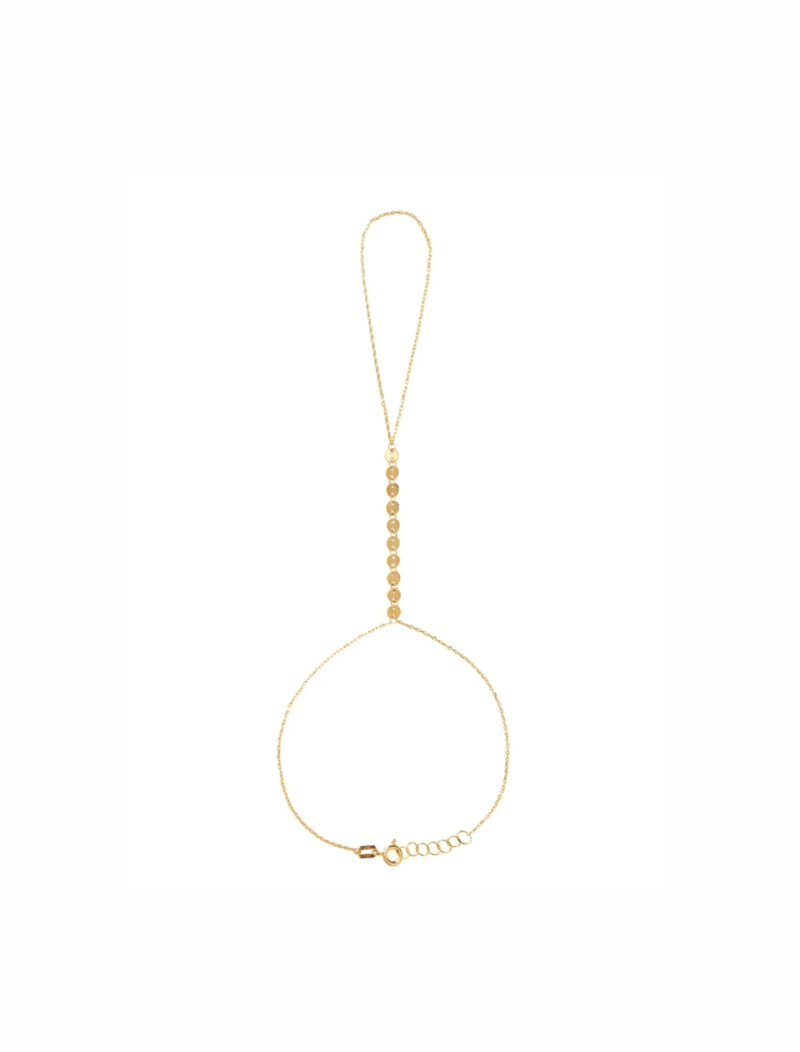 18K Gold Gypsy Hand Chain