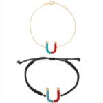 18K Gold Customized U-Shaped Magnet  Matching Couple Bracelets