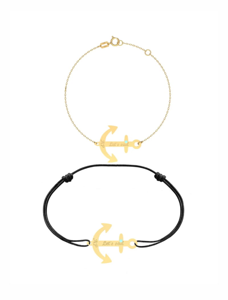 18k Gold Let's Sail Matching Couple Bracelets