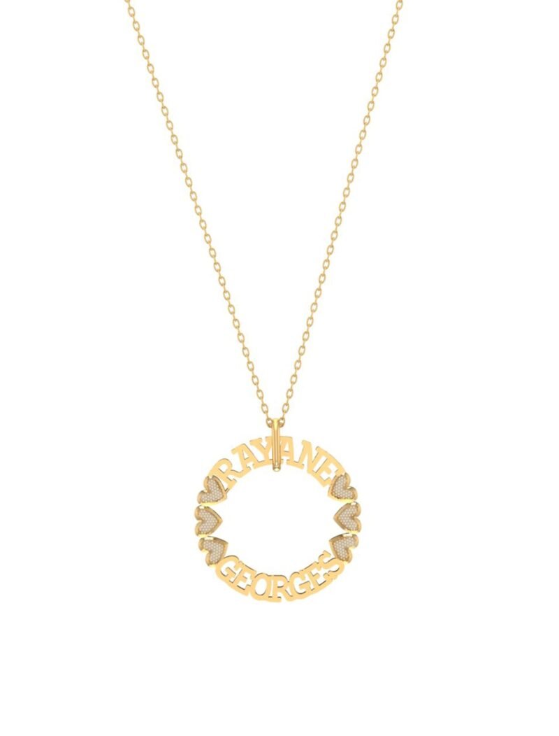 18K Gold Looping Names Necklace