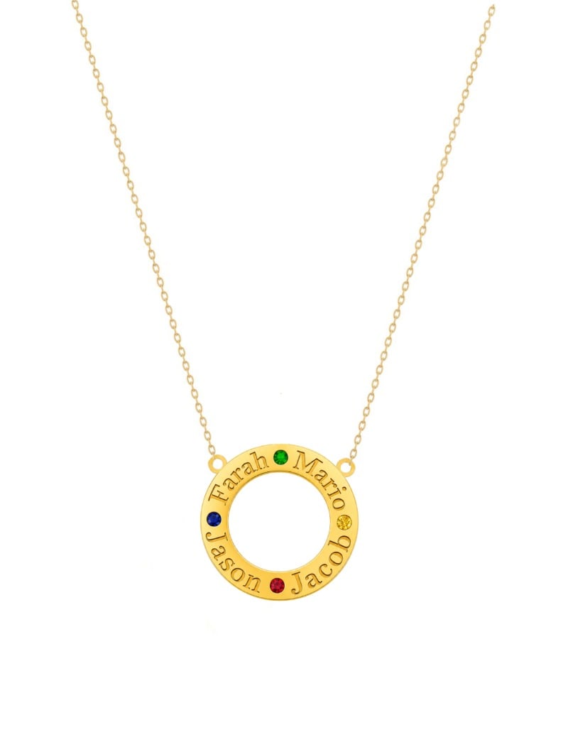 18K Gold Customized Open Circle Necklace