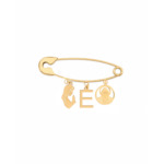 18k Gold St. Charbel & Virgin Mary Newborn Safety Pin