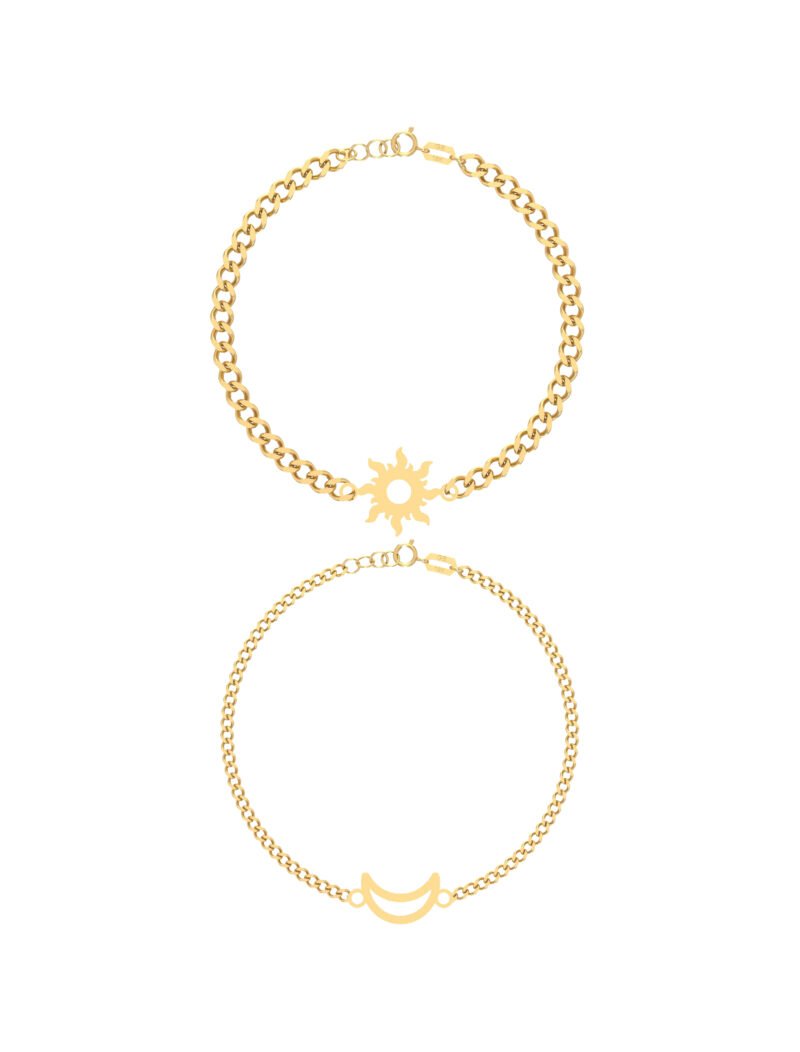 18K Gold Celestial Matching Couple Bracelets