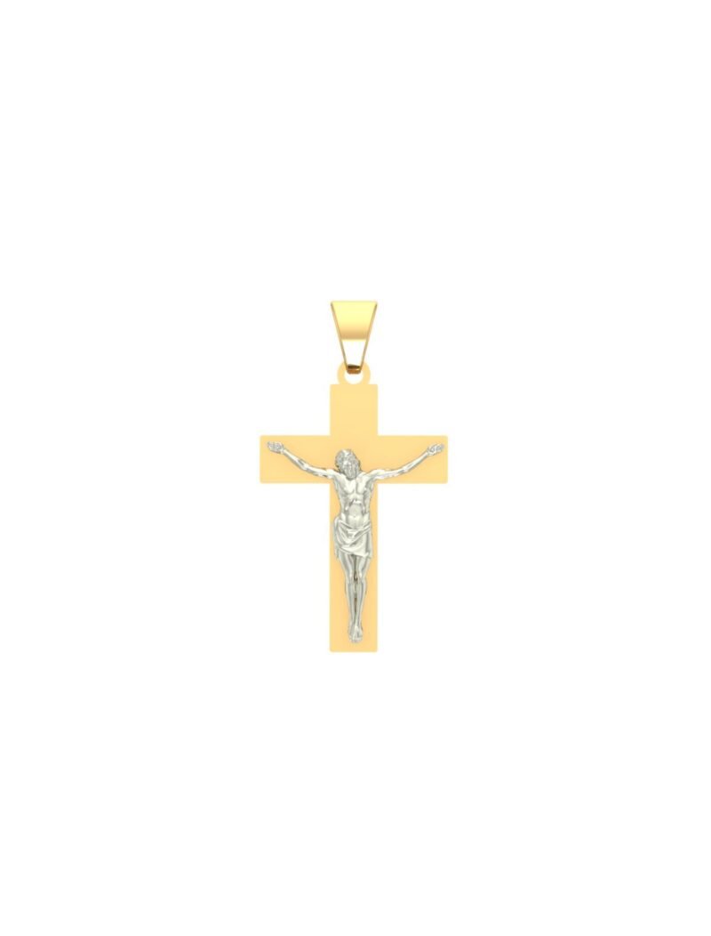 18K Gold Cross with Jesus Pendant