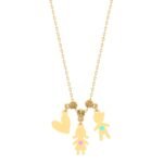 18K Gold My Kids, My Heart Necklace