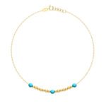 18K Gold Beaded Sophistication Anklet