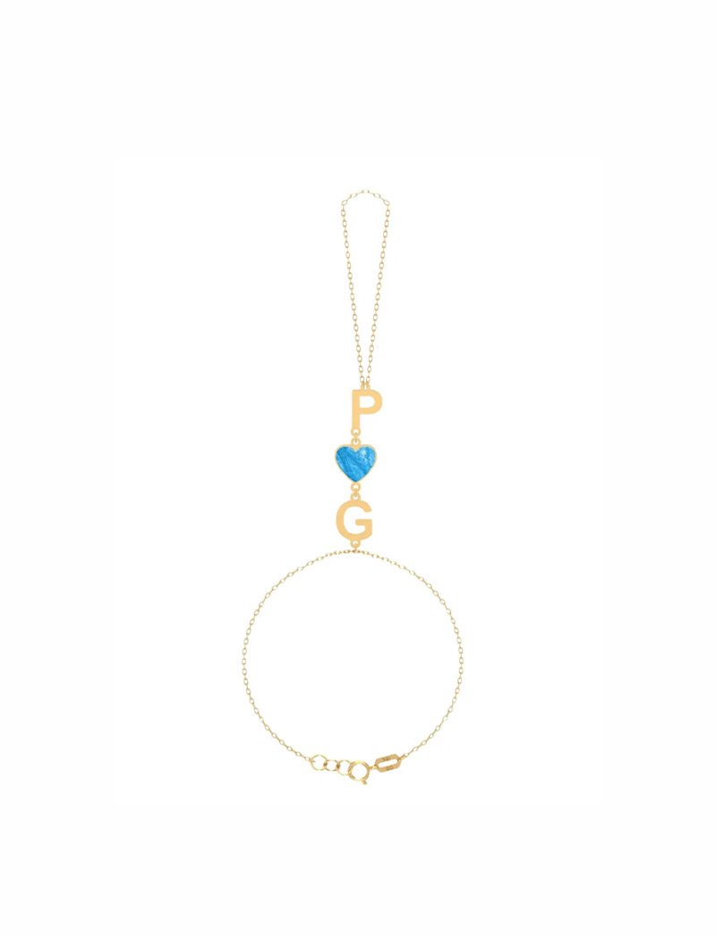18K Gold Custom Initials Hand Chain