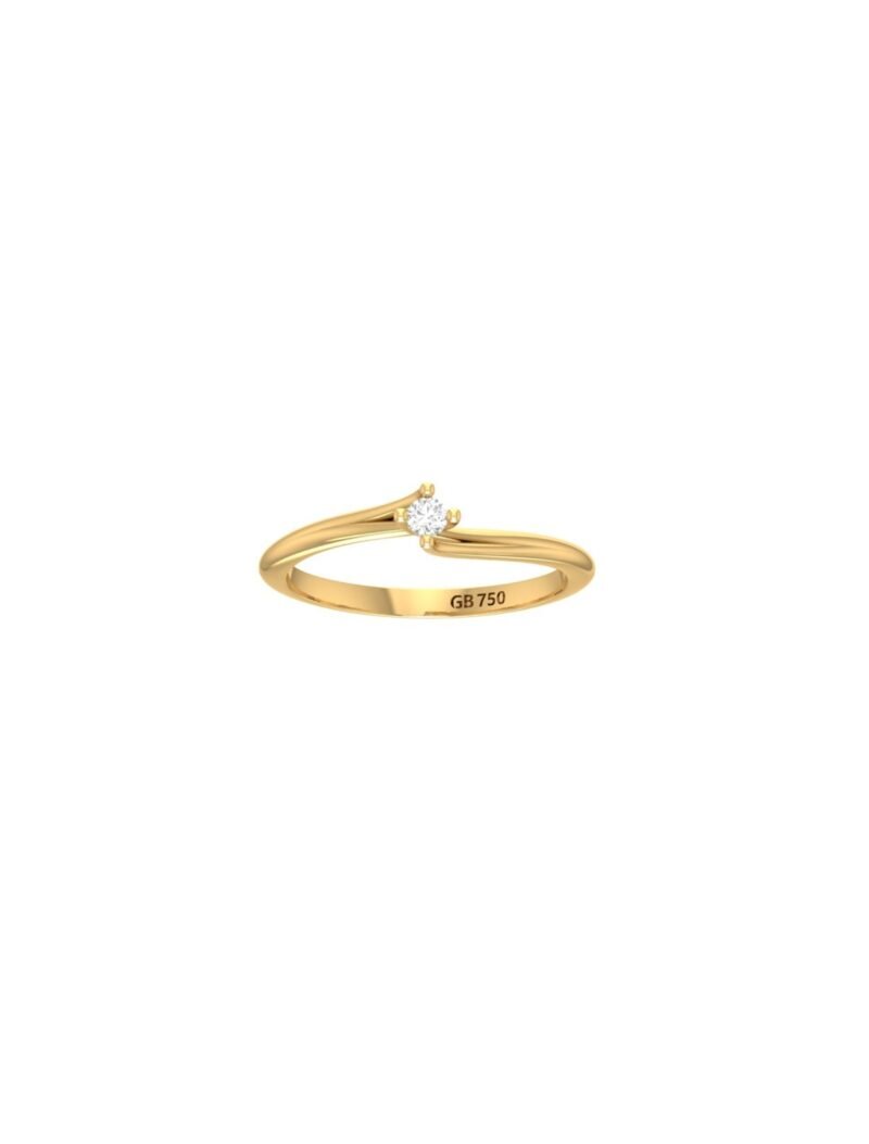 18K Gold Elevé Solitaire Diamond Ring