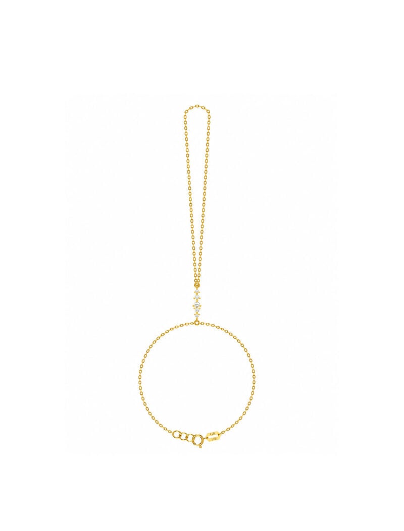 18K Gold Radiant Beam Hand Chain