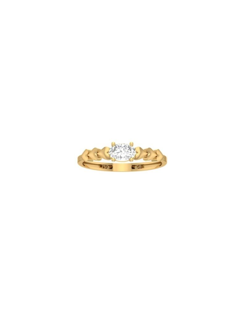 18K Gold Oval Amour Ring