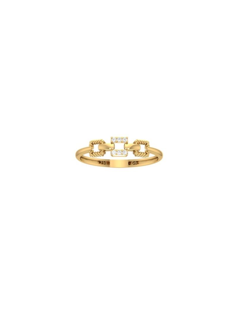 18K Gold Trinity Square Ring
