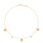 18K Gold Fluted Disks Anklet