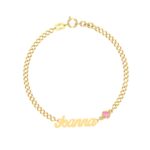 18K Gold Customized Name & Birthstone Bracelet