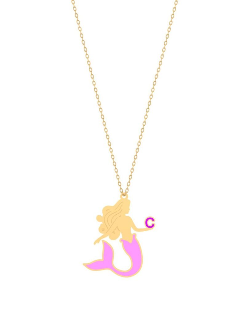 18K Gold Customized Mermaid Kids Necklace