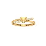 18K Gold Heart Streak Ring