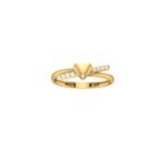 18K Gold Heart Streak Ring