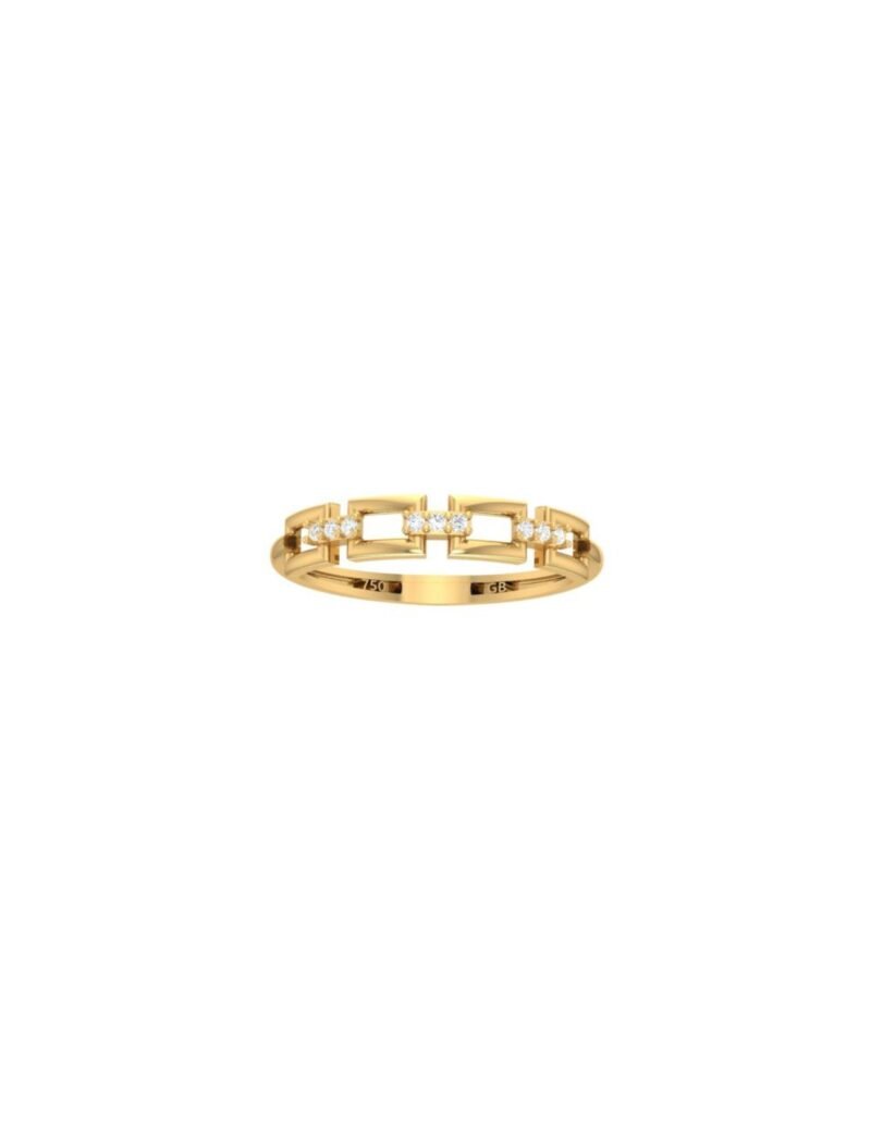 18K Gold Interlocking Mini Squares Ring