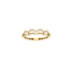 18K Gold Scalloped Lace Bling Ring