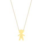 18K Gold Children Outline Necklace