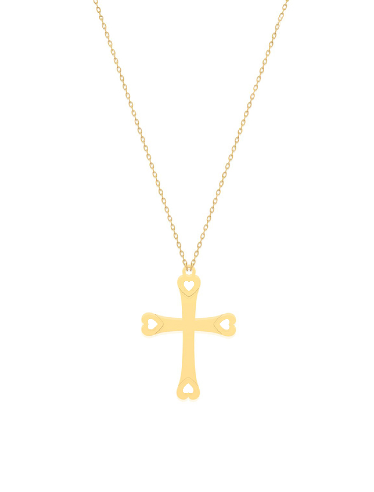 18K Gold Cross & Hearts Necklace - Garo Boyadjian Jewelry
