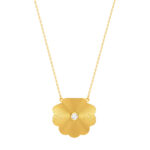 18K Gold Fluted Seashell Necklace