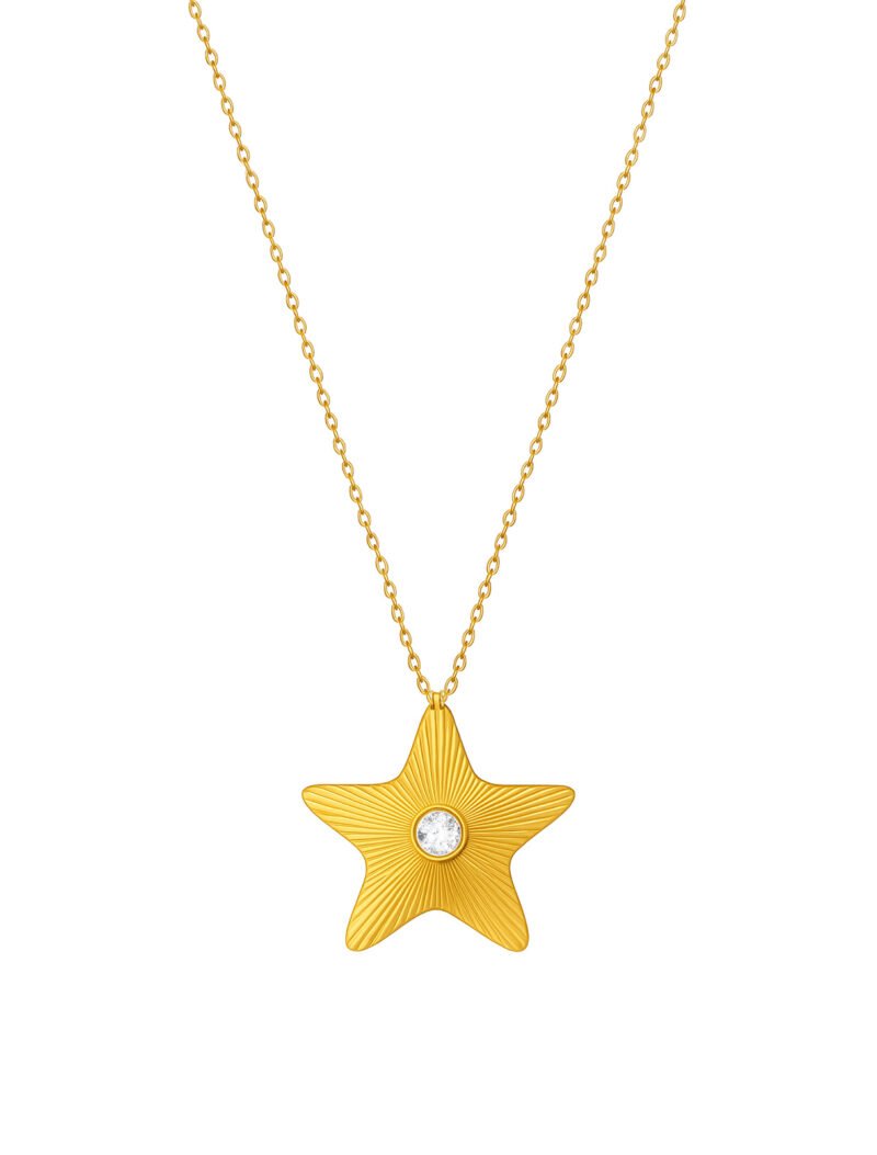 18K Gold Fluted Starfish Necklace