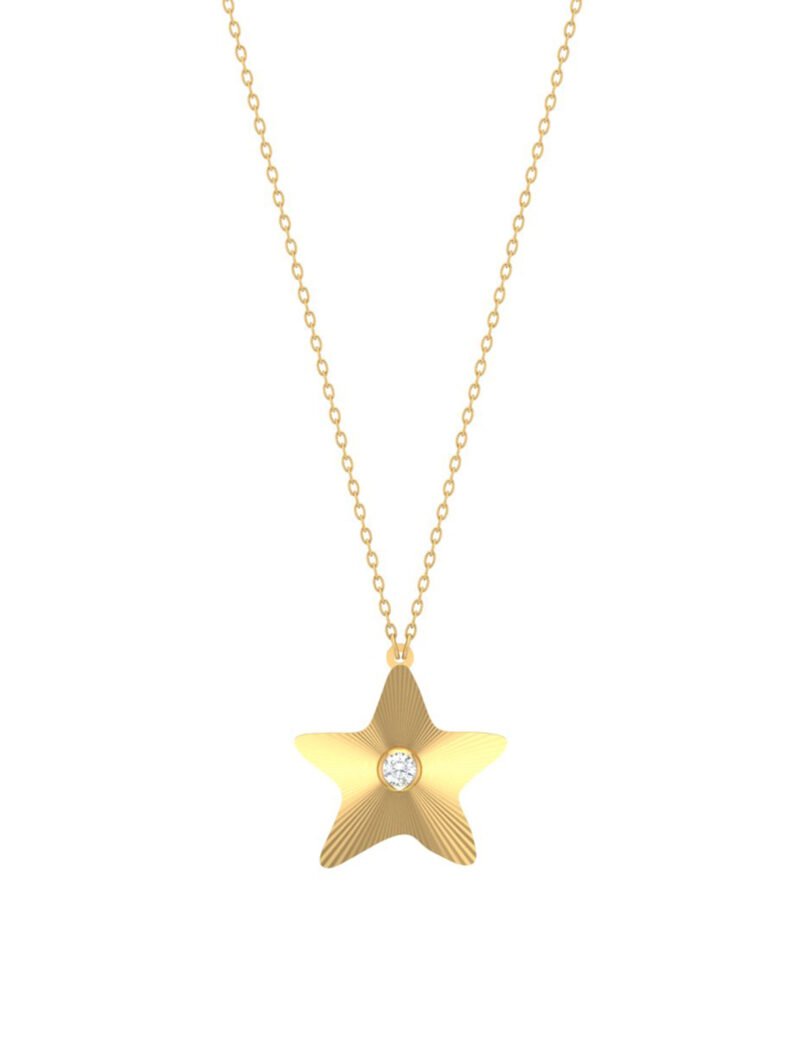 18K Gold Fluted Starfish Necklace
