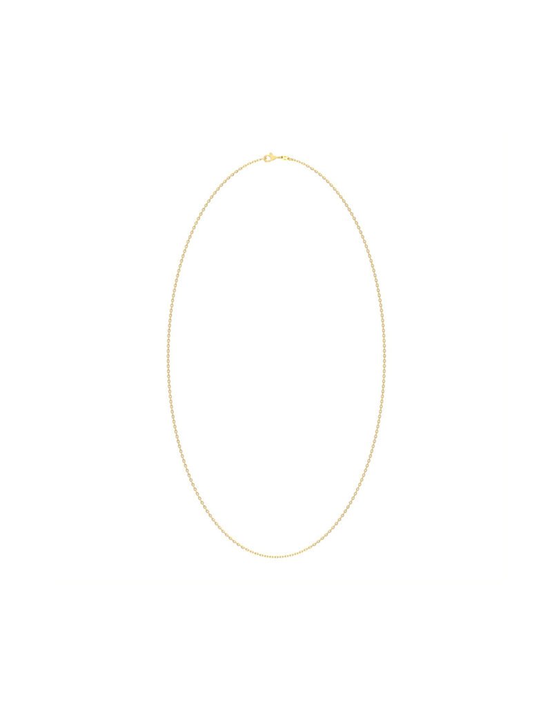 18K Gold Plain Men Chain - Available in many sizes