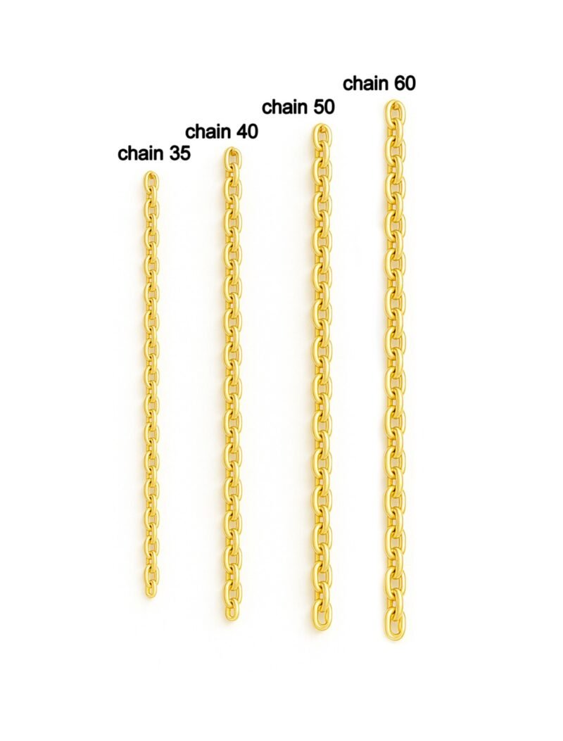 18K Gold Plain Men Chain - Available in many sizes