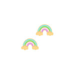 18K Gold Rainbow Cuddle Newborn Earrings
