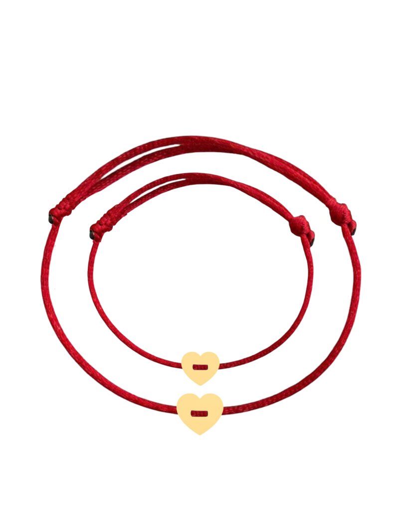 18K Gold Threaded Hearts Matching Mom & Child Bracelets