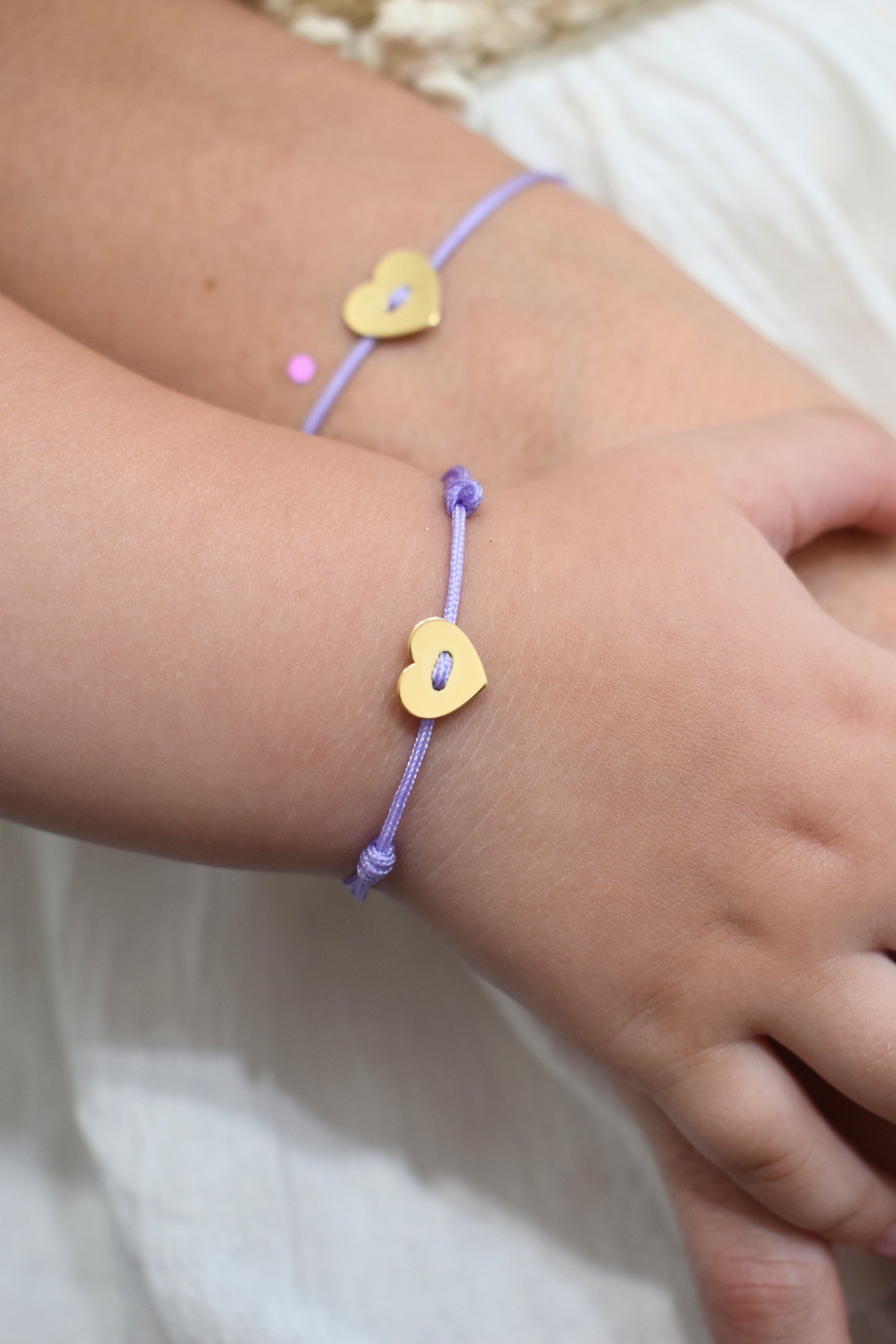 18K Gold Threaded Hearts Matching Mom & Child Bracelets. Garo Boyadjian Jewelry