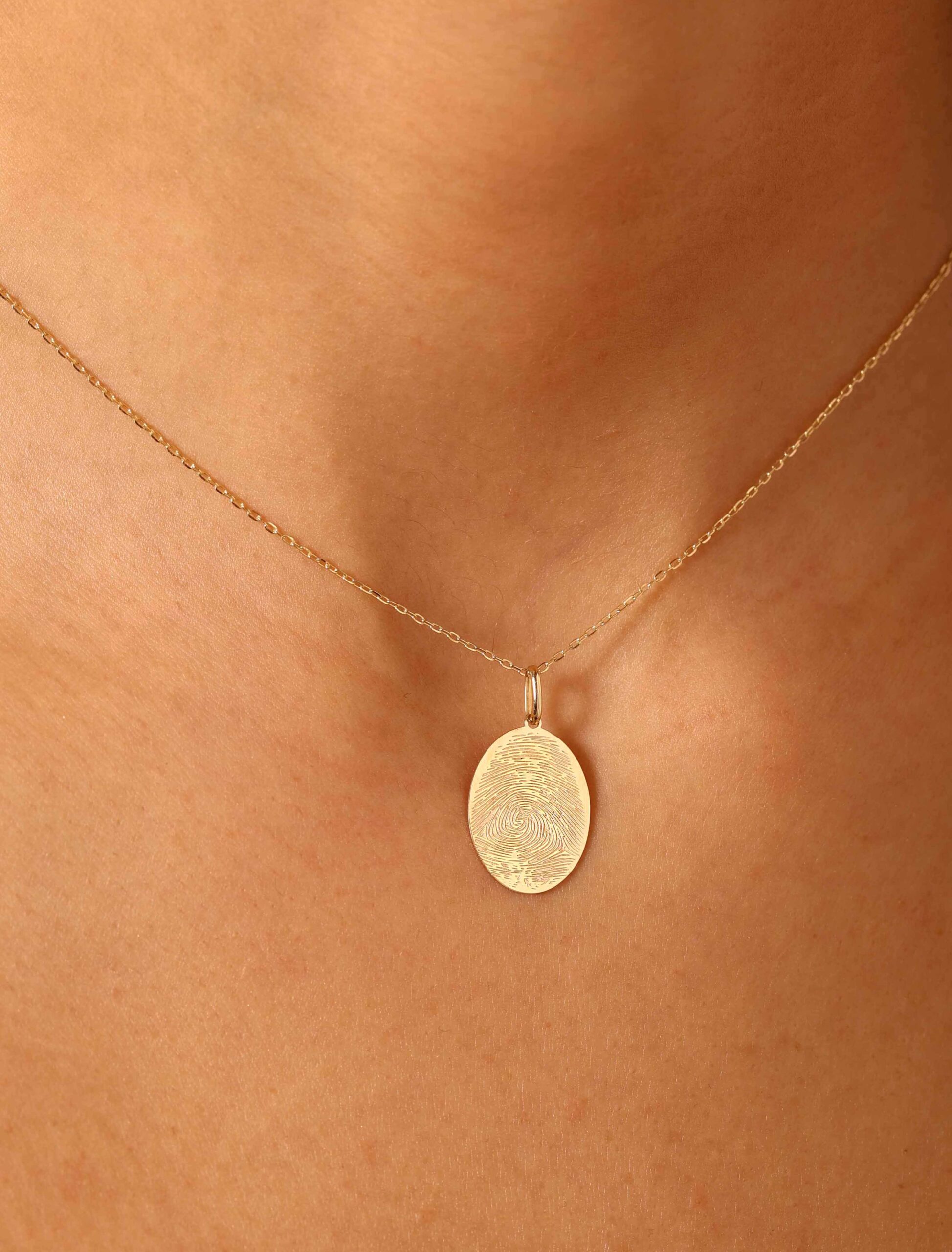 18K Gold Customized Fingerprint Oval Pendant. Garo Boyadjian Jewelry