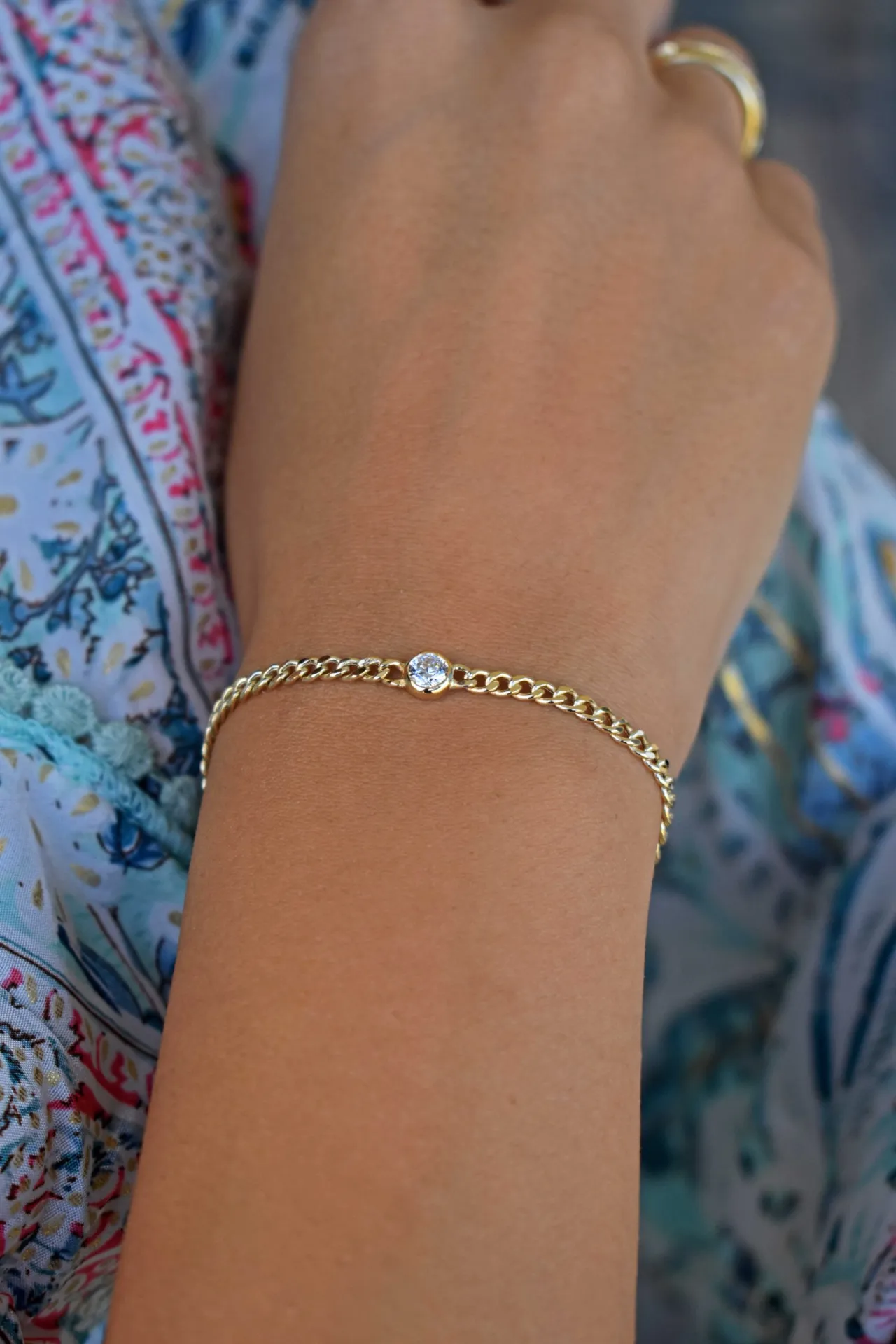 18K-Gold-Timeless-Bezel-Set-Gemstone-Cuban-Link-Chain-Bracelet-Garo-Boyadjian-Jewelry-1-scaled