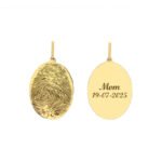 18K Gold Customized Fingerprint Oval Pendant
