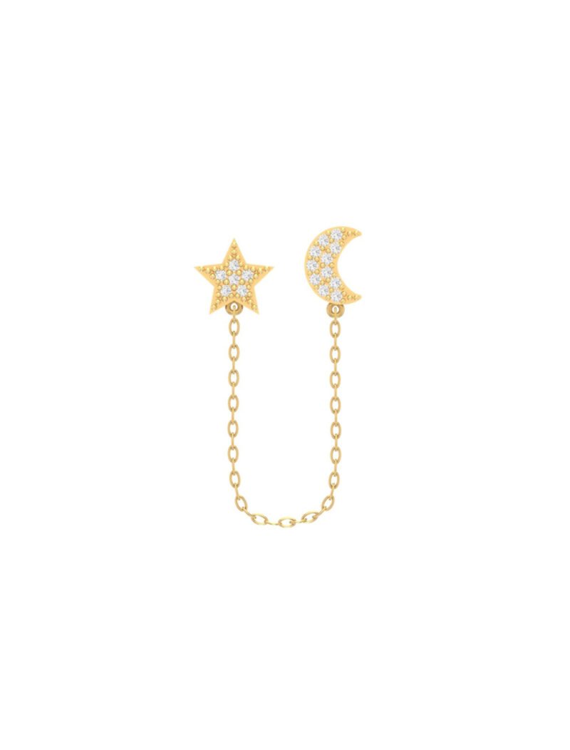 18K Gold Celestial Dream Singe Earring