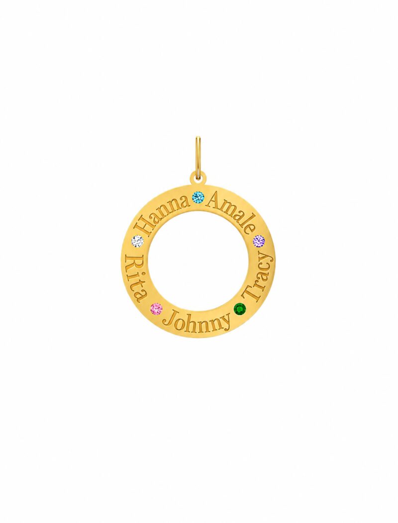 18K Gold Customized Open Circle Pendant