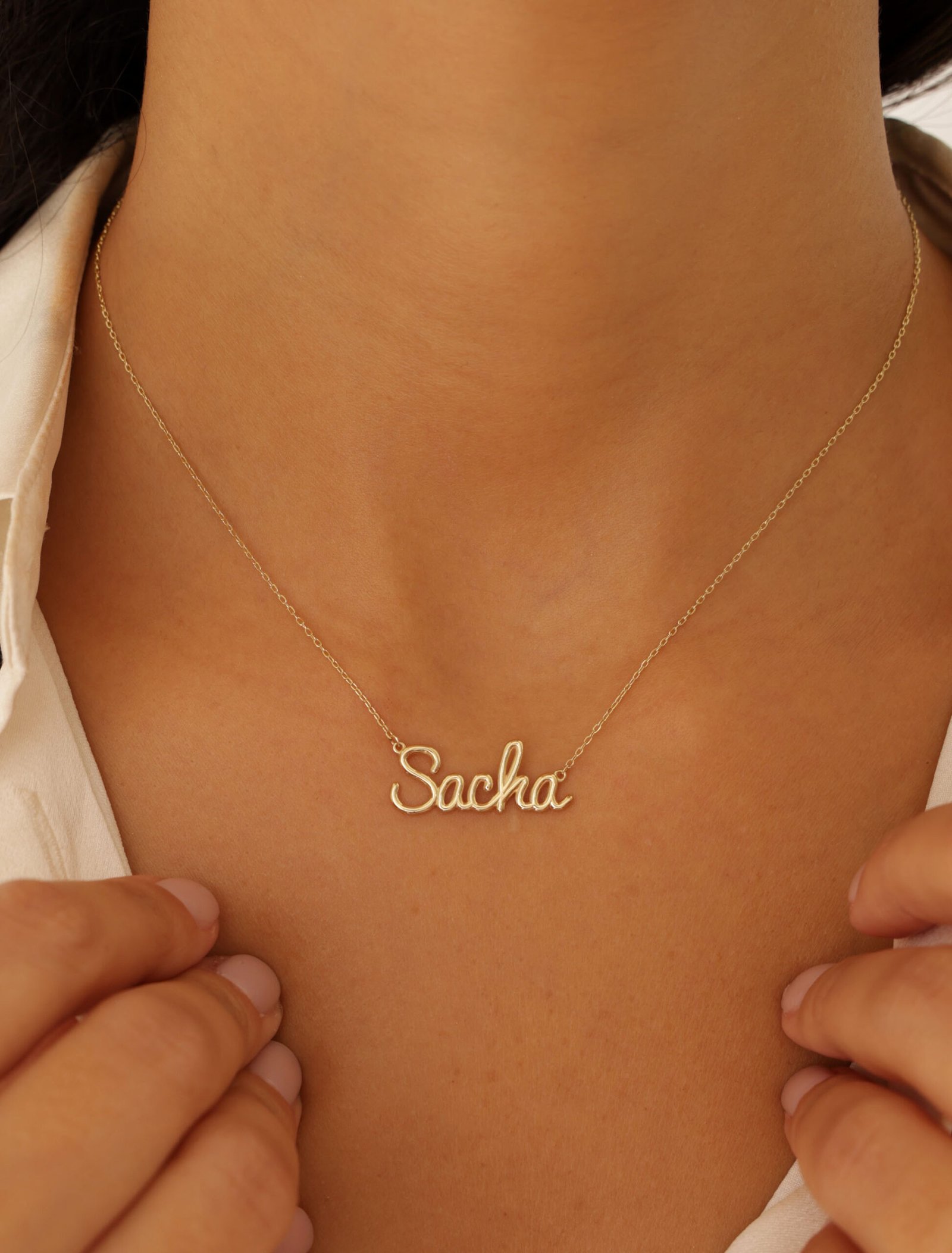 18K Gold Customized Wire Name Necklace - Garo Boyadjian Jewelry