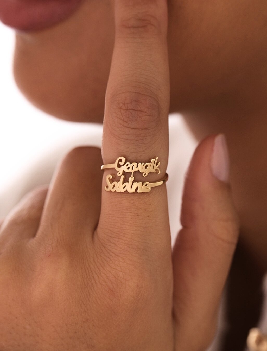 18K Gold Customized Wrap-Around Name Ring - Garo Boyadjian Jewelry