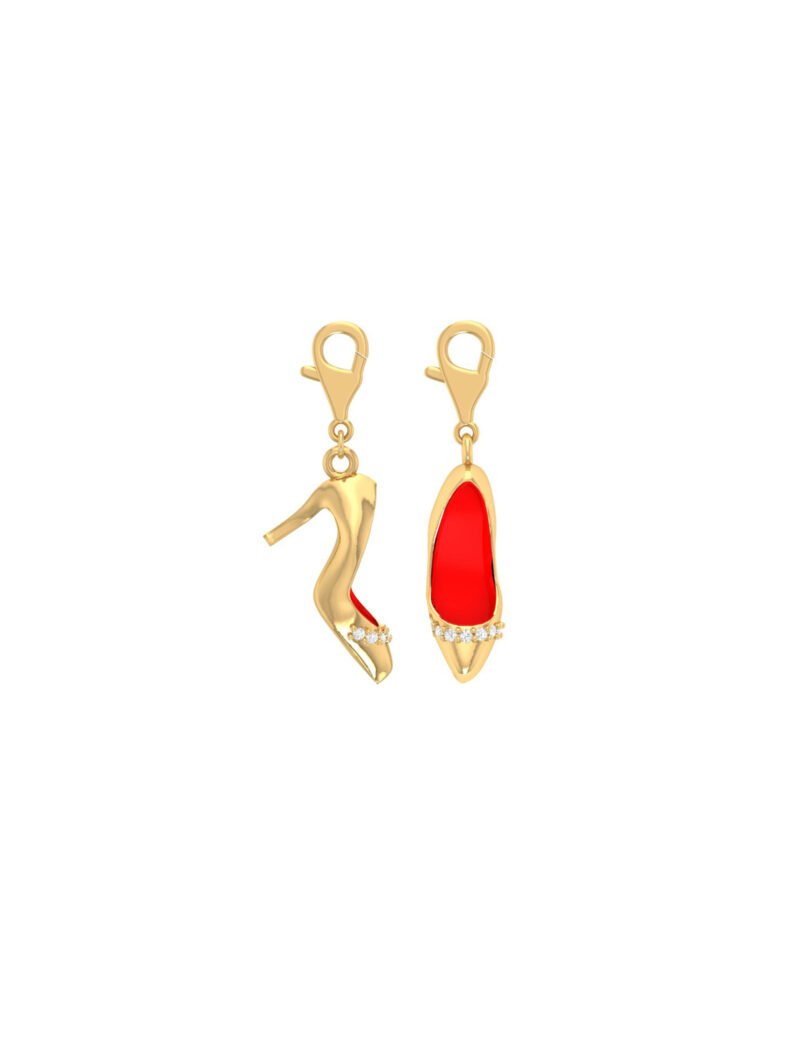 18K Gold Elegant Heel Charm