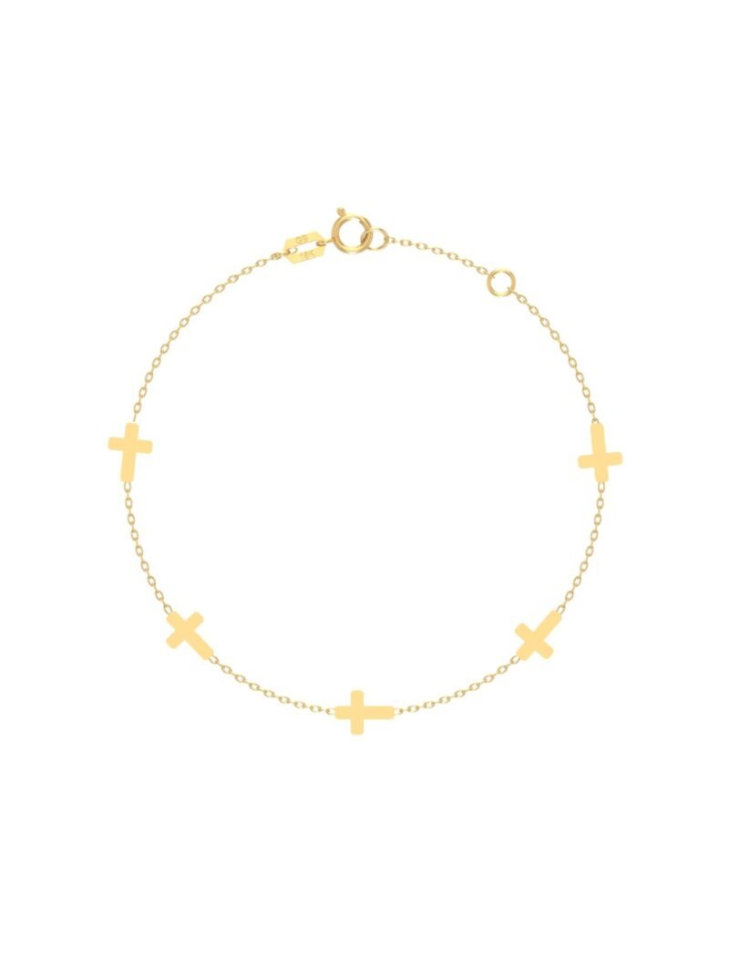 18K Gold Endless Cross Signs Bracelet