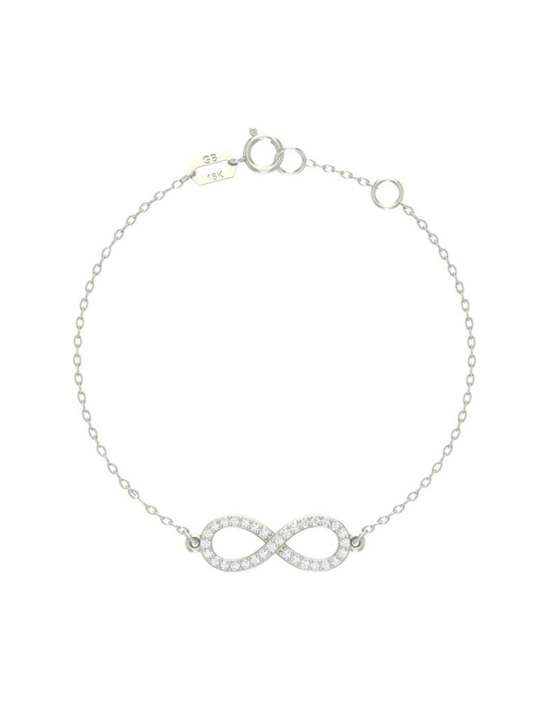 18K Gold Infinity Diamond Bracelet