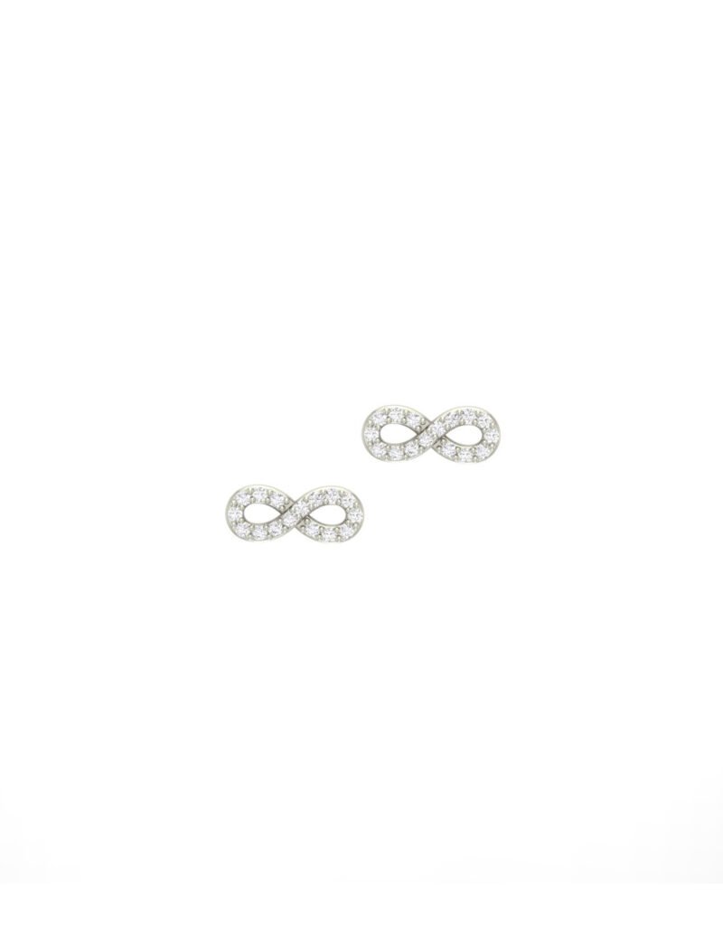 18K Gold Infinity Diamond Earrings