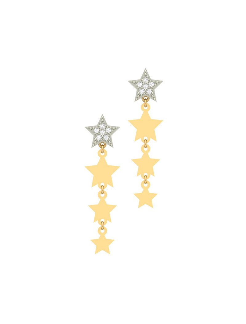 18K Gold Star Cascade Earrings