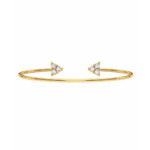 18K Gold Three Sparkles Bangle Flex Bracelet